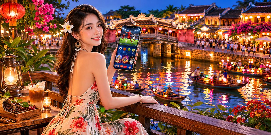 Người dùng tại Hội An thư giãn bên tách cà phê và tham gia cá cược thể thao một cách bình thản