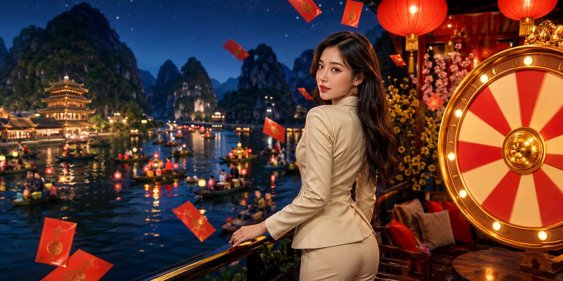Người chơi tại Ninh Bình tham gia lucky draw vf5 dưới ánh đèn lồng lễ hội