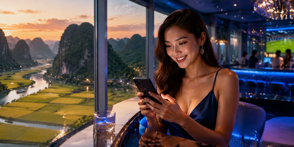 Người dùng tại Ninh Bình đăng nhập tài khoản casino trực tuyến trên điện thoại trong cảnh thiên nhiên
