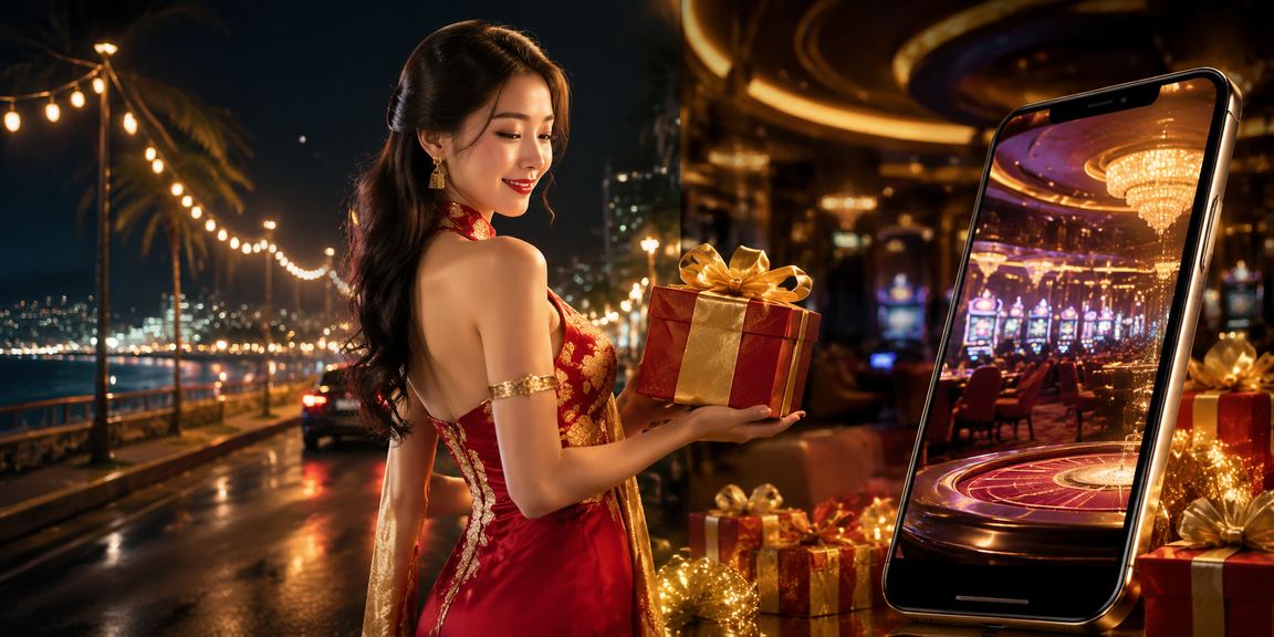 Người dùng tại Phan Thiết chơi casino di động trên bãi biển chiều tà nắng